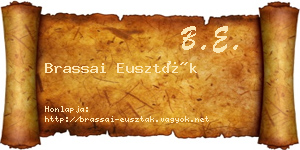 Brassai Euszták névjegykártya